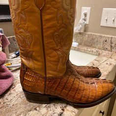 New Mcclintock Boots Very Rare They Are Full Crocodile Leather Brand New With Tags Feel Free To Ask Questions Or Send Offers Western Formal Boots With Crocodile Pattern, Fitted Western Boots With Crocodile Pattern, Luxury Crocodile Pattern Boots, Luxury Fitted Crocodile Pattern Boots, Short Western Boots, Roper Cowboy Boots, Snakeskin Cowboy Boots, Crocodile Boots, Nocona Boots