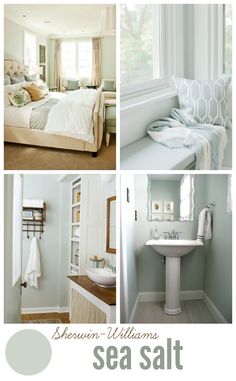 there are pictures of different rooms in the same house, including a bathroom and bedroom