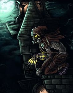 a painting of a skeleton on a brick wall with a glowing light in it's hand