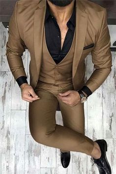 Chocolate Brown Three-Piece Prom Mens Suit | Stylish Slim Fit Suit | Bradymensuit Knight Outfit, Prom Men, Prom For Guys, Prom Suits For Men, Brown Suit, Herren Style, Suits Men Business, Formal Men Outfit, Dress Suits For Men