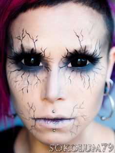 Halloween Makeup Tutorials and Costume Ideas - These are amazing. Carnaval Make-up, Halloweenský Makeup, Halloween Tattoo, Halloween Makeup Tutorial, Halloween Makeup Easy, Special Effects Makeup, Halloween Costumes Makeup, Fx Makeup, Backgrounds Wallpapers