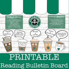 printable reading bulletin board for starbucks coffee