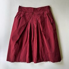 Gorgeous Burgundy Red Skirt With Pleating Detail At Front, And Lined With A Raw-Edge Lace Embellished Underlayer By Louis Vuitton. Made In France. Size 38, Which Is A 6 Us In Lv. Gently Used. See Photos For Details. Red Skirt, Burgundy Lace, Red Skirts, Lace Ruffle, Burgundy Red, Raw Edge, Ruffle Trim, Made In France, Womens Skirt