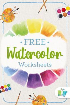 the free watercolor worksheets are available for children to use on their art projects