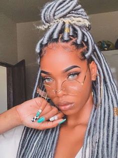 Natural Hair Beauty, Hairstyle Look, Dreadlock Hairstyles, Grey Hair Color, Braided Hairstyles For Black Women, Braids For Short Hair, African Hairstyles