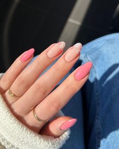 Spring Floral Nails 2024, Nail Inspo Trendy 2024 Spring Almond, Aesthetic Pink Nails, Maximalist Nails, Nails Milky, Nails Coquette, Pale Pink Nails, Coquette Nails, March Nails