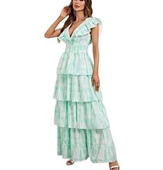 Check out Faeriesty Mint Tie Die Ruffled Tiered Deep V-Neck Maxi Dress Size XL, the latest item I added on eBay! #eBay #eBaySeller Green V-neck Ruffle Dress For Brunch, Green V-neck Ruffle Dress, V-neck Ruffled Maxi Dress For Vacation, Vacation V-neck Maxi Dress With Ruffles, Beach V-neck Dress With Ruffled Skirt, Summer Tiered Dress With Ruffle Hem And V-neck, Green V-neck Ruffle Dress For Summer, Summer V-neck Tiered Dress, Green Summer V-neck Ruffle Dress