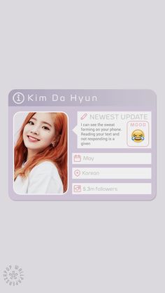 an id card with the name kim da hynn on it, and a photo of