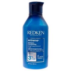 Redken Extreme Shampoo cleanses and restores strength to distressed hair so it looks and feels healthier and more manageable For hair that is up to 4 times stronger Extreme Shampoo strengthens and resurfaces chemically and mechanically distressed hair Redken's exclusive Interbond Conditioning System delivers a unique 3D Repair Complex to fortify hair so it looks and feels healthier with increased manageability and shine. This professional product prevents future hair breakage and leaves hair wit Revlon Outrageous Shampoo, Redken Extreme Shampoo, Redken Extreme, Shampoo Packaging, Men Fragrance, Shampoo For Damaged Hair, Makeup Gift Sets, Hair Breakage, Skincare Makeup