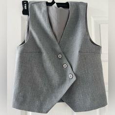 Grey Button Up Vest Top Spring Workwear Tops With Side Buttons, Vest Tops Women, Grey Women, Vest Top, Womens Vest, Button Up, H&m, Womens Tops, Tank Tops