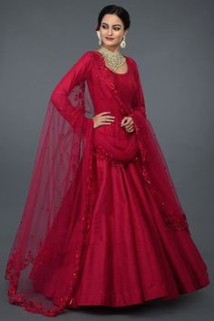 Buy Handmade Red Silk Anarkali Frock Gowna Symbol of Bespoke Elegance and Craftsmanship, Pakistani Embellished Gown for Her, Bride Wedding Gown Online in India - Etsy Luxury Dola Silk Gown For Diwali, Luxury Red Anarkali Gown, Anarkali Frock, Silk Anarkali, Beads Embroidery, Long Dress Design, Anarkali Gown, Long Frocks, Simple Pakistani Dresses