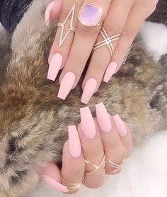 Pastel Pink Nails, Matte Pink Nails, Summer Acrylic Nails, Pink Nail, Trim Nails