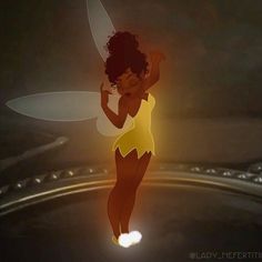 an animated image of a woman dressed as tinkerbell