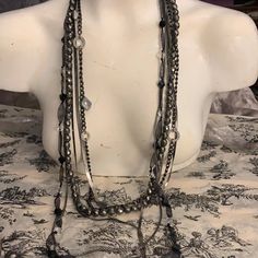 Nwt Never Worn Super Versatile And Classic!!! Chico’s Quality Black ,Silver And Beads..So Very Unique And Very Wearable!!$68 Retail Silver Metal Necklaces For Night Out, Silver Metal Necklace For Night Out, Elegant Metal Necklaces For Night Out, Trendy Silver Jewelry For Night Out, Elegant Adjustable Necklace For Night Out, Kissy Lips, Chicos Jewelry, Stunning Necklace, Cute Jewelry