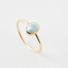 14K Natural Larimar Ring, Gemstone Ring, Simple Gold Ring, Delicate Ring,Minimalist Ring, Tiny Ring, Oval Larimar Ring Gift for Her Ring Simple Gold, Simple Gold Ring, Larimar Ring, Gold Rings Simple, Larimar Rings, Tiny Rings, Ring Simple, Ring Minimalist, Minimalist Ring