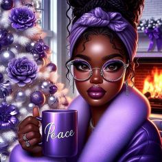 Good Tuesday Morning, Gnome For Christmas, Black Inspirational Quotes, Black Woman Artwork, Black Couple Art, Purple Art, Black Artwork, Purple Love