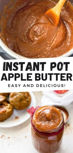 an apple butter recipe in a pot with the title above it