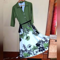 Womens Size Large, 3/4 Length Sleeves, Polyester Maxi Dress. Never Worn Green 3/4 Length Dress For Spring, Length Sleeve, Colorful Dresses, Womens Sizes, Maxi Dress, Womens Dresses, Green, Dresses, Women Shopping