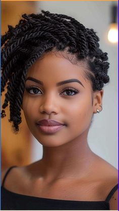 Elevate your look with the chic and sophisticated Side-Parted Twists, ideal for round faces! Explore our comprehensive guide featuring 30 flattering cuts in Short Hairstyles For Round Faces and discover the perfect twist to enhance your beauty. Click the pin and follow us for more hair inspiration and beauty tips! #SidePartedTwists #ShortHairstyles #RoundFaces #HairInspiration #BeautyTips Two Strand Twist Natural Hair Medium, 2 Strand Twist Styles Natural Short Hair, Afro Twist Hairstyles, Short Twist Hairstyles, Short Natural Hair Styles For 4c Hair, Halo Braid Natural Hair, Short Hairstyles For Round Faces, Layered Bangs