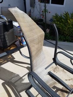 a chair that is sitting on the ground