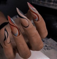 Brown Flat Shoes, Classy Acrylic Nails, Almond Acrylic Nails, Nail Swag, Get Nails, Manicure Y Pedicure, Fabulous Nails, Fire Nails, Classy Nails