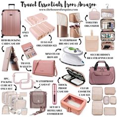 travel essentials for the woman in pink