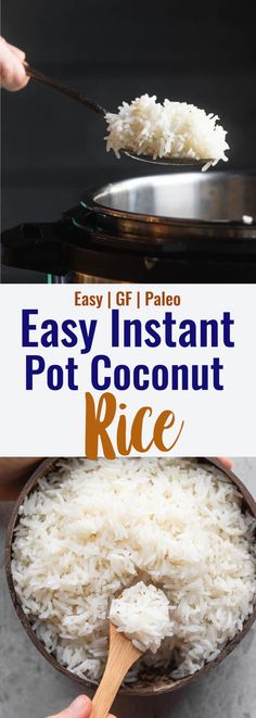 easy instant pot coconut rice in a bowl