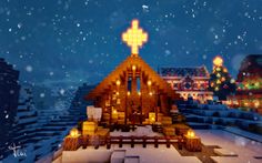 Christmas Minecraft Ideas, Minecraft C, Nativity Manger, Minecraft Cottage, Cool Minecraft Creations, Christmas World, Minecraft City, Nativity Christmas