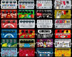 many different types of guitar pedals and effects