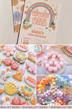 there are many different pictures of decorated cookies