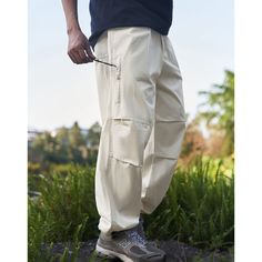 Summer Parachute Tapered Straight Cargo Pants Fabric: 100%Cotton Size: S, M, L, XL, Style: Cargo Pants Pants Type: Wide Leg Pants Multiple Color Selections: Black, Khaki, Apricot  Season: Spring, Fall, Summer Cotton Cargo Pants For Outdoor Activities, Beige Cotton Parachute Pants For Outdoor, Cotton Trousers For Outdoor Activities, Baggy Cotton Pants For Outdoor Activities, Beige Cotton Pants For Outdoor, White Baggy Pants For Outdoor, Relaxed Fit Ankle-length Cargo Pants For Outdoor, White Cotton Parachute Pants For Outdoor, White Casual Cargo Pants For Outdoor Activities