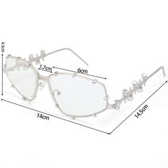 DAIIIBABYYY - Rhinestone Metal Oval Shades Women Men Shiny Diamonds Sunglasses 2024 Unisex Bling Eyeglasses Frames Fashion Eyewear Glasses Product details: Style: special shape; with diamonds Category: plain glasses Material: stainless steel frame + resin lens Size: Frame length 14cm Frame height 4.5cm Leg length 14.5cm Lens width 6cm nasal septum 1.7cm Packing size: 15*4.8*3.5cm Applicable people: general purpose Function: decoration Style: simple, fashionable Quantity: 1 Rimless Glass Party Sunglasses, Party Sunglasses With Metal Frame And Glass, Silver Rimless Sunglasses For Party, Silver Rhinestone Sunglasses With Glass Lenses, Silver Sunglasses With Rhinestones, Silver Rhinestone Sunglasses With Glass, Nasal Septum, Gem Tattoo, Casual Sunglasses