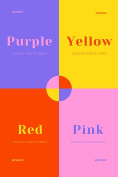 four different colors are shown with the same font and numbers in each color palettes