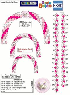 the diagram shows how many different types of beads are used to make this beaded necklace