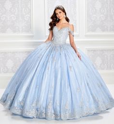 Ice Blue Quinceanera Dress from Princesa by Ariana Vara- PR22032 — Danielly's Boutique Blue Ball Gown, Quinceñera Dresses, Quinceanera Dresses Blue, Pretty Quinceanera Dresses, Quince Dress, Pretty Princess, Quinceanera Dress, Tulle Ball Gown, Corset Back