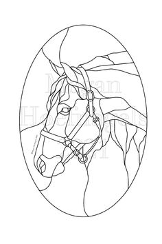 the head of a horse with a bridle on it's face in a circle