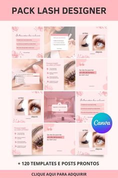 O Pack Canva Lash Designer foi desenvolvido para otimizar o seu tempo na criação de conteúdo para seu Instagram💖, ele possui 150 artes prontas e 100% editáveis pelo Canva, sendo templates para Feed e Storys / Clique no Pin para adquirir o seu ☝🏻☝🏻/ pack canva instagram / pack instagram / post instagram / story instagram / pack canva lash designer / canva gratis / pack canva alongamento de cilios /marketing digital /ideia /engajamento / lash designer / post lash designer /post instagram / dica