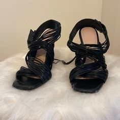 Nwt Zara Heels. Size 8. Faux Black Leather. Double Crossed Strappy Design. Square Toe. 4” Heel. Make Me An Offer! Zara Block Heel Heels For Night Out, Zara Synthetic Heels For Night Out, Zara Faux Leather Heels For Spring, Zara Synthetic Sandals For Night Out, Strappy Heels With Stacked Heel For Party, Zara Sandals For Spring Night Out, Zara Sandals For Night Out In Spring, Strappy Synthetic Heels For Night Out, Synthetic Strappy Heels For Night Out