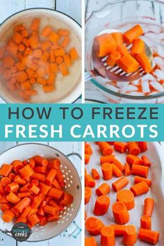 how to cut and dice carrots into cubes in a strainer, then grate