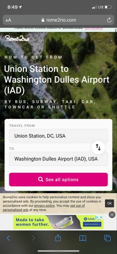 the union station to washington dulls airport app