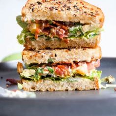 two sandwiches stacked on top of each other