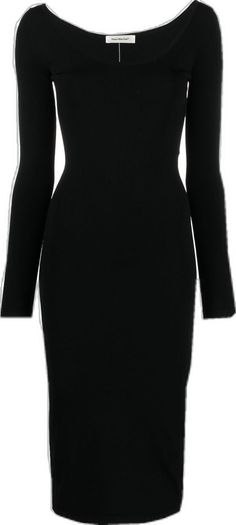 There Was One long-sleeved knitted midi dress - Black