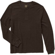 Faded Glory Big Men's Long Sleeve Henley Thermal, Brown Blues And Greens, Big Men, Faded Glory, Walmart Shopping