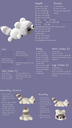 the instructions for crocheted stuffed animals