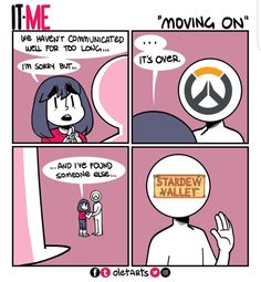 a comic strip about moving on with the caption'it's over '