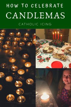 the cover of how to celebrate candlemas catholic icing, with pictures of candles