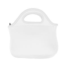 High-Quality Neoprene ( Wetsuit Material ) Two-Handled Lunch Bag with zipper closure and customizable colored stitching and bias trim at top. Up to 6 color Imprint | Bags | Coolers | Lunch Coolers | Custom Small Klutch Neoprene Lunch Bag in White Cute Cheap White Lunch Bag, Cute White Lunch Bag For Travel, White Lunch Bag With Zipper For School, Preppy Lunch Bags, Mha School, Aesthetic Lunch Bags, Lunch Bag Aesthetic, White Rectangular Lunch Bag With Zipper, Lunch Bags For School