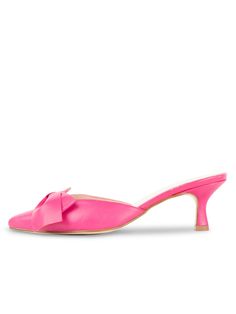 Patricia Green Women’s Malibu Kitten Heel Mule in Hot Pink Kitten Heel, Independent Designers Fashion, Places I Want To Go, Badger, Feminine Style, Mule, Cognac, Heeled Mules, Soft Leather