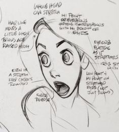 an animation character's face is shown in this drawing