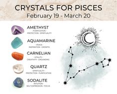 the crystals for pisces poster is shown